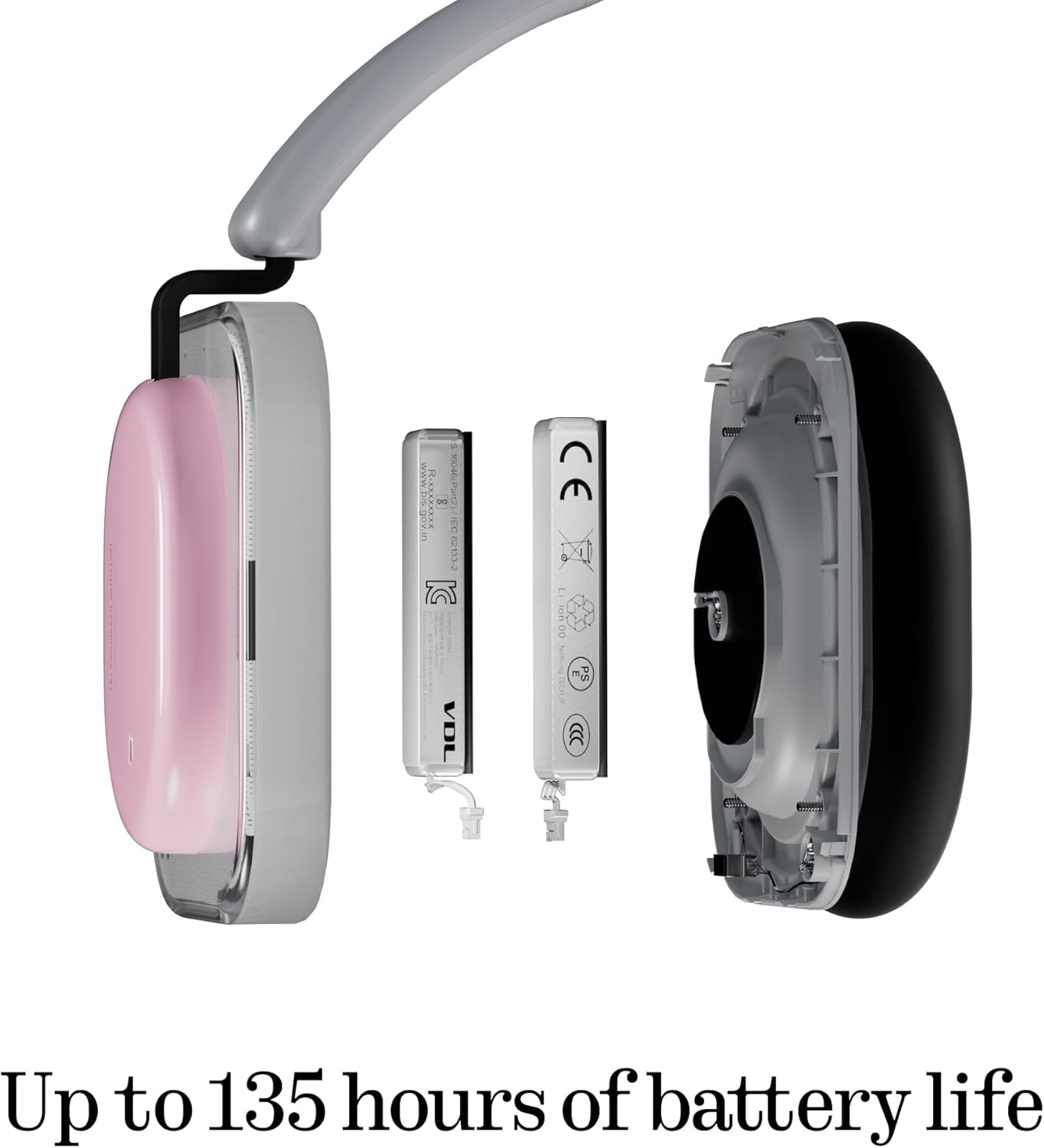 Handsfree Bluetooth Nothing Headphone (a), MultiPoint, A2DP, ANC, Roze