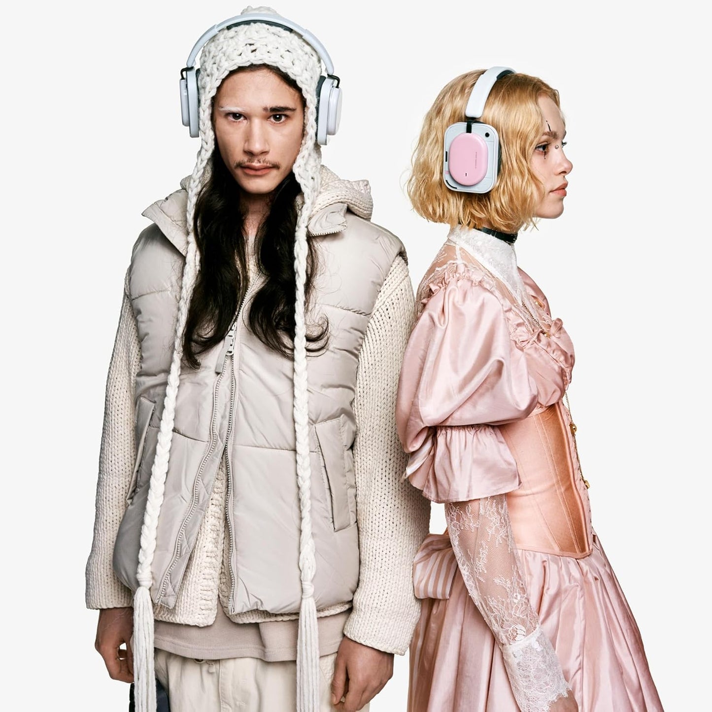 Handsfree Bluetooth Nothing Headphone (a), MultiPoint, A2DP, ANC, Roze