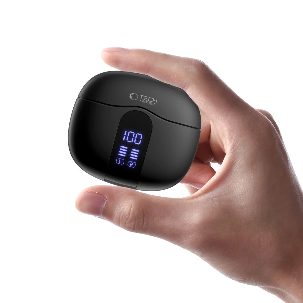 Handsfree Bluetooth Tech-Protect Ultraboost Core G2, TWS, Zwart