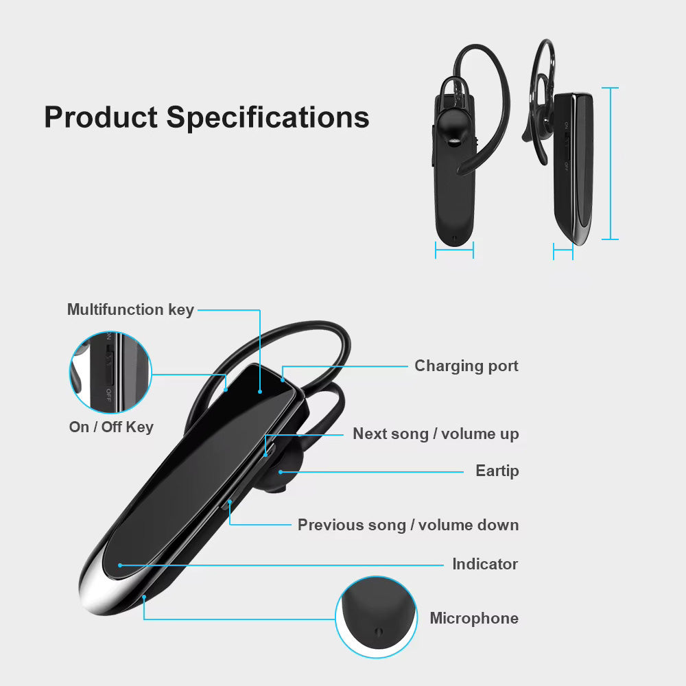 Handsfree Bluetooth Techsuit CB1 UrbanEar, A2DP, Zwart