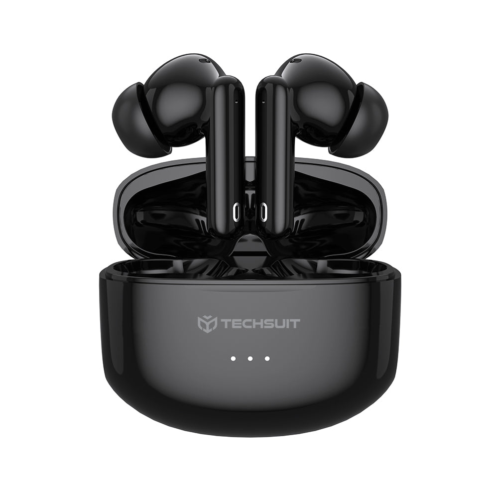 Handsfree Bluetooth Techsuit CW1 Audira Pro, TWS, ANC, Zwart