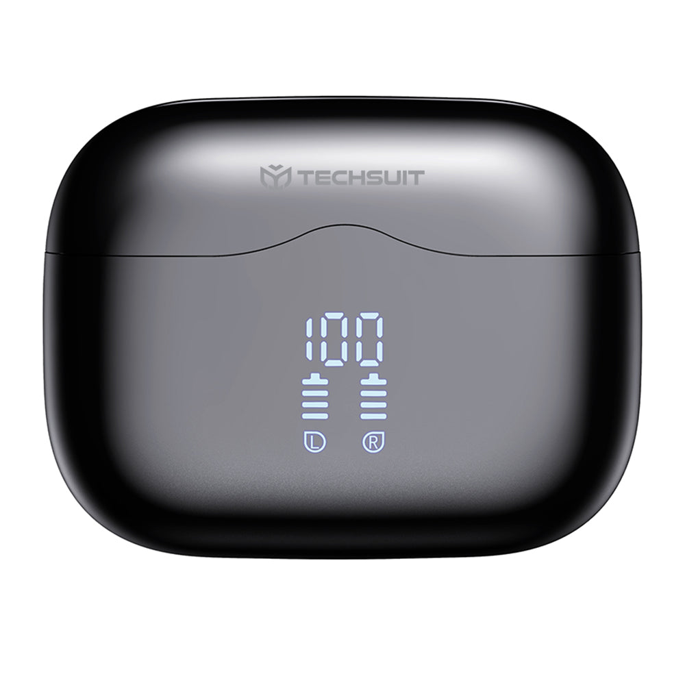 Handsfree Bluetooth Techsuit CW2 VelarX One, TWS, ANC, Zwart