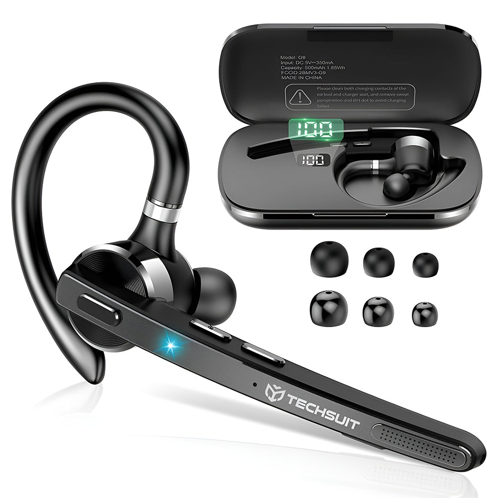 Handsfree Bluetooth Techsuit G9 TalkZen, A2DP, Zwart