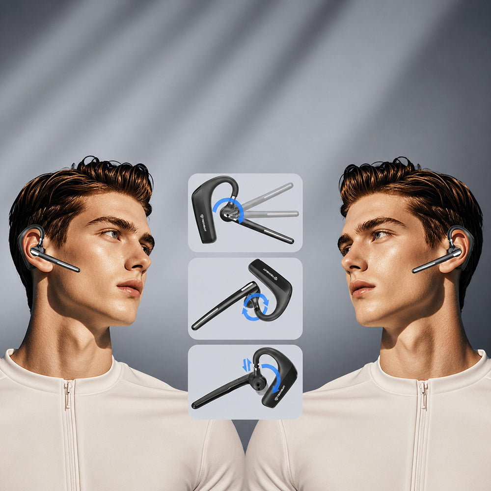 Handsfree Bluetooth Techsuit PowerTalks G6, MultiPoint, A2DP, Zwart