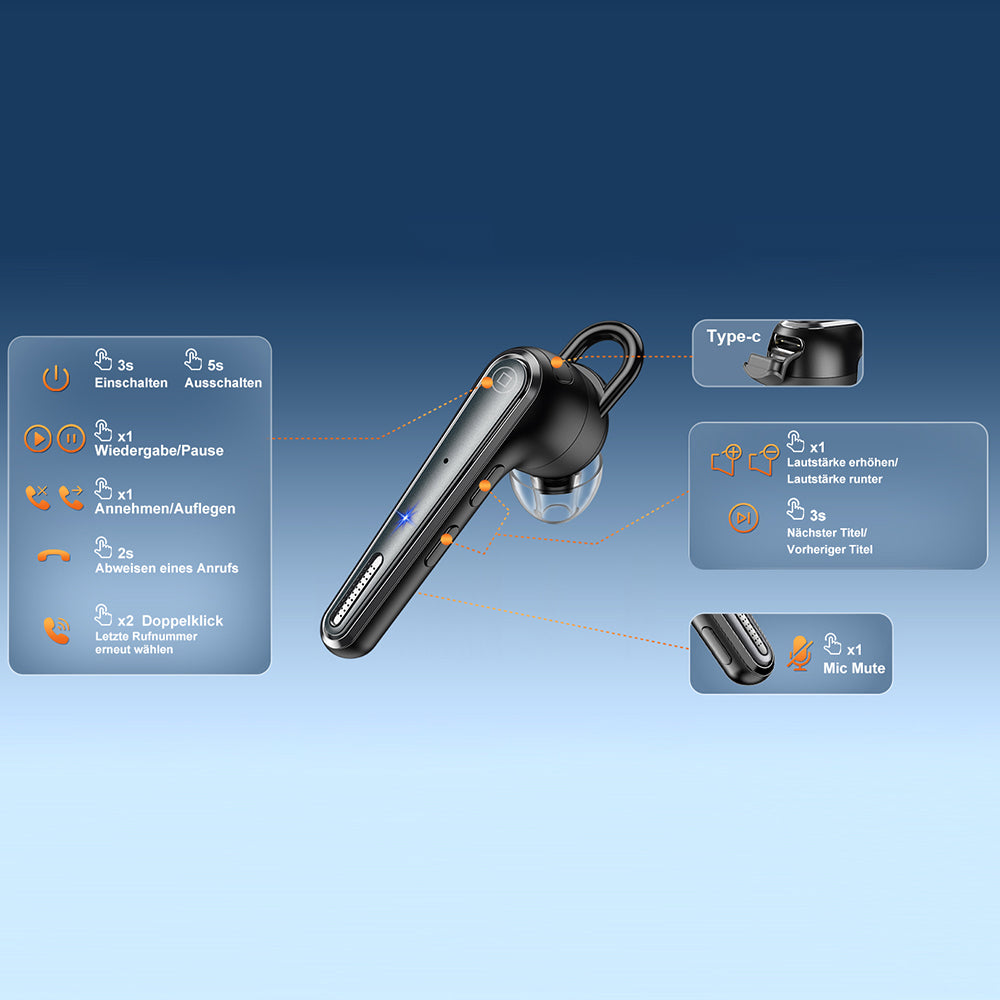Handsfree Bluetooth Techsuit Voicera CB3, A2DP, Zwart
