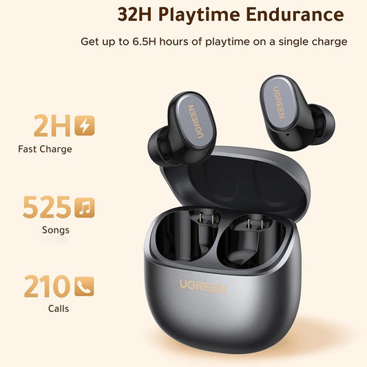 Handsfree Bluetooth UGREEN Dots (75628), TWS, MultiPoint, Zwart