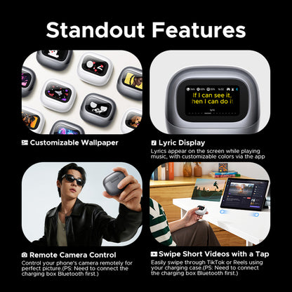 Handsfree Bluetooth UGREEN HiTune H6 Magic WS216 (75288), TWS, ANC, MultiPoint, Grijs