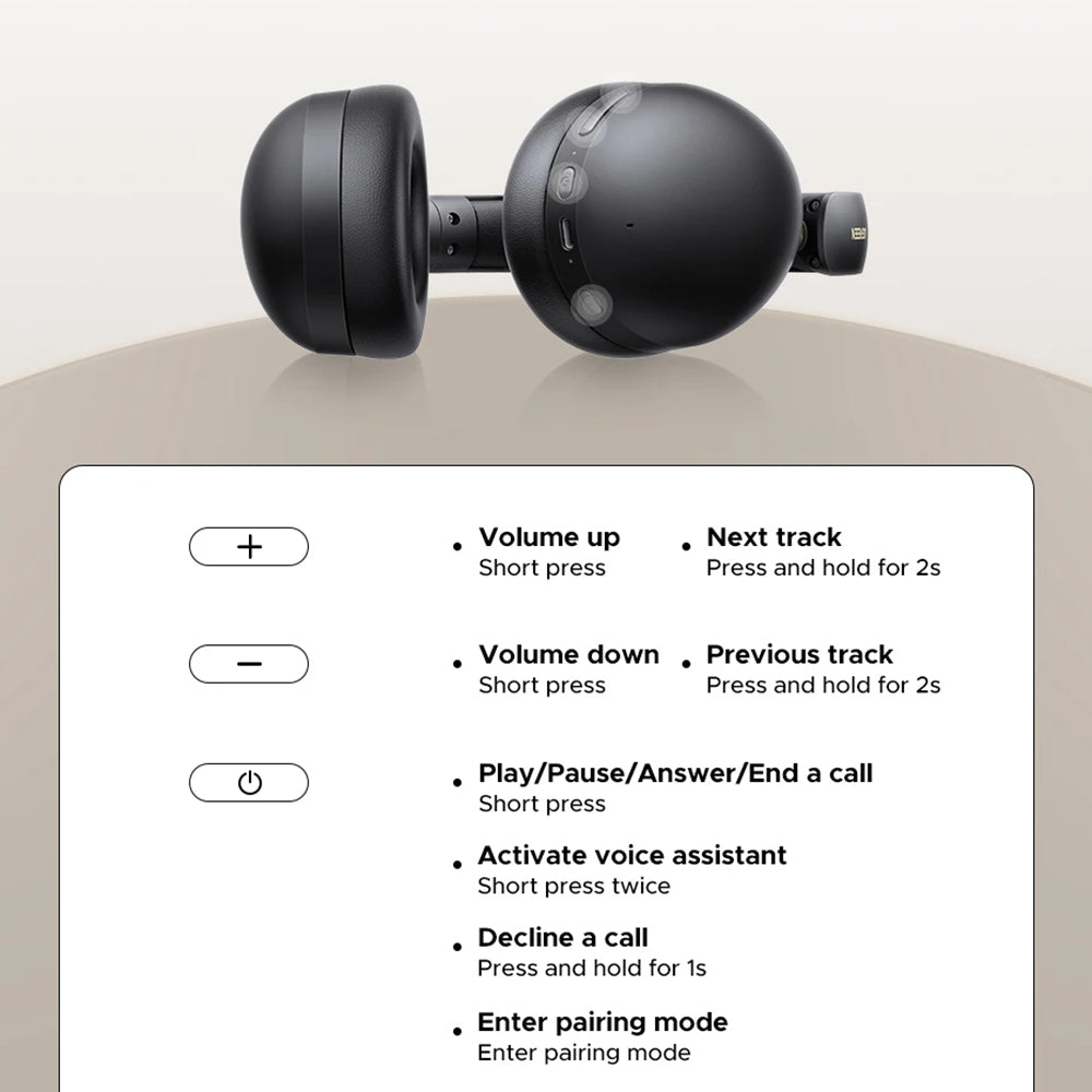 Handsfree Bluetooth UGREEN HiTune Max 2 HP205, MultiPoint, A2DP, ANC, Zwart