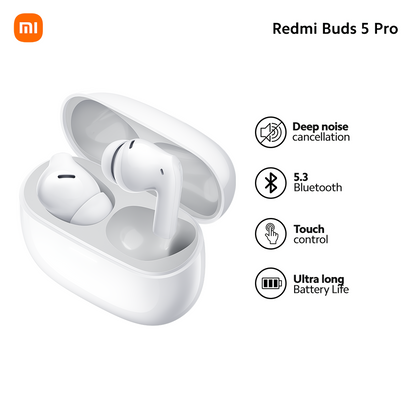 Handsfree Bluetooth Xiaomi Redmi Buds 5 Pro, TWS, ANC, White BHR7662GL