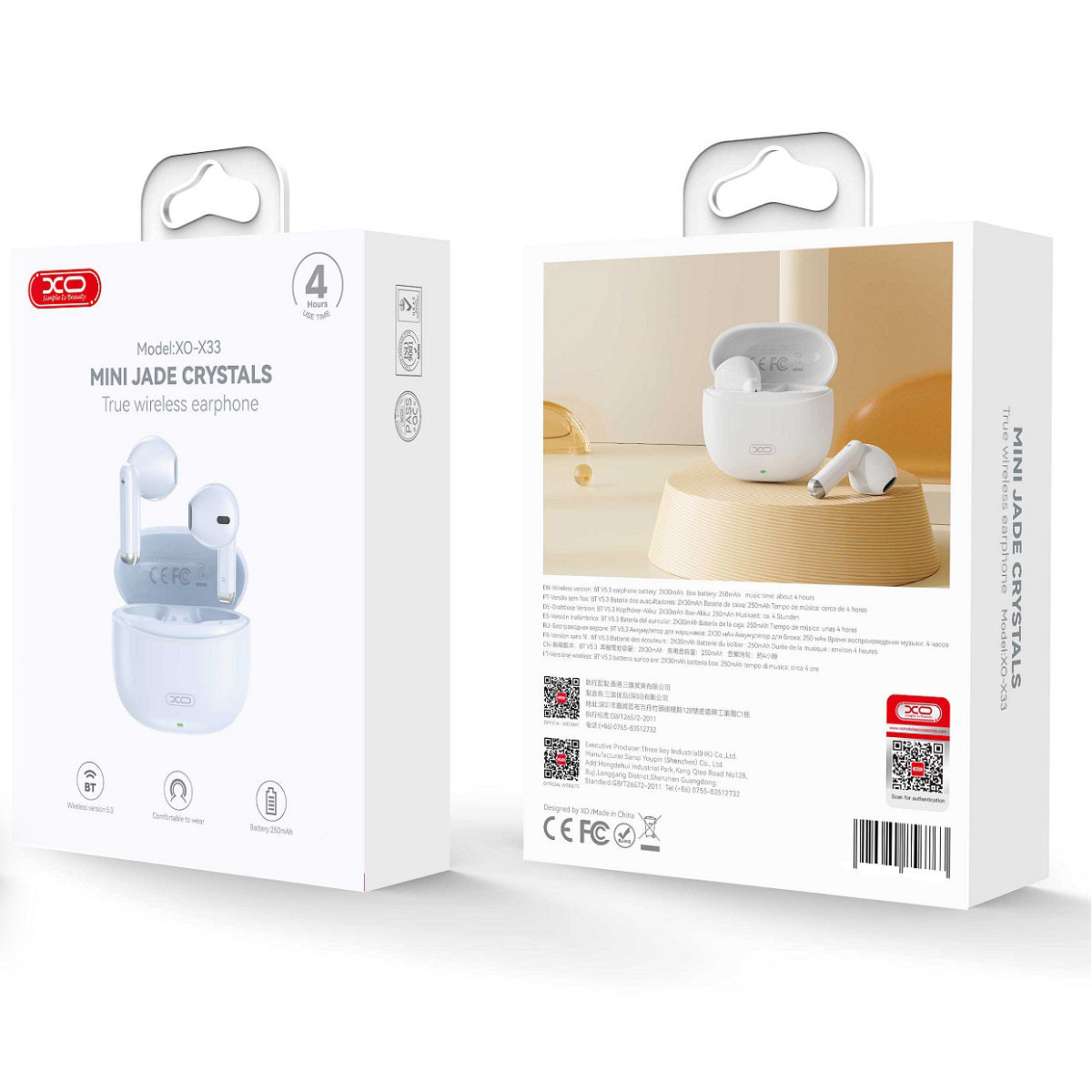 Handsfree Bluetooth XO Design X33, TWS, Blauw