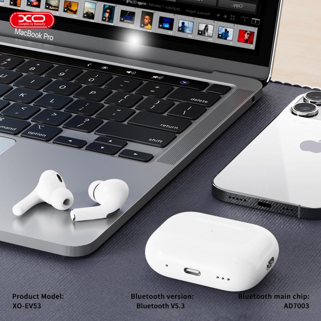 Handsfree Bluetooth XO Design EV53, TWS, ANC, Wit
