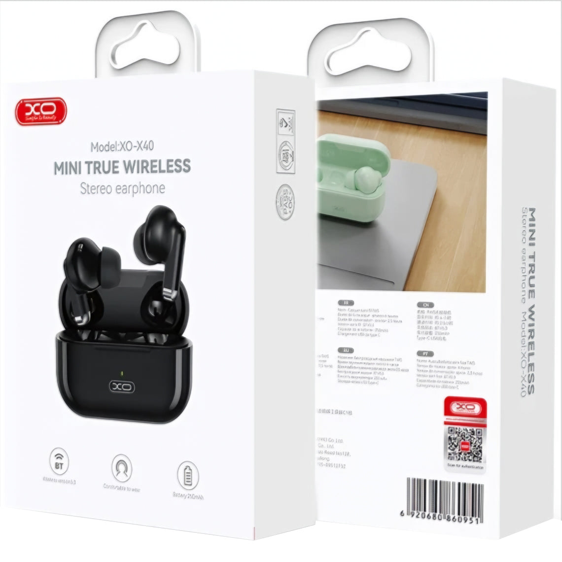 Handsfree Bluetooth XO Design X40, TWS, Zwart