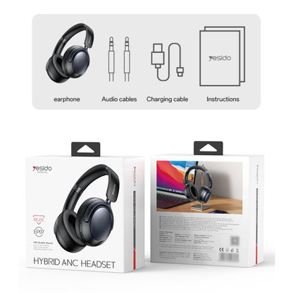 Handsfree Bluetooth Yesido EP07, A2DP, ANC, Zwart