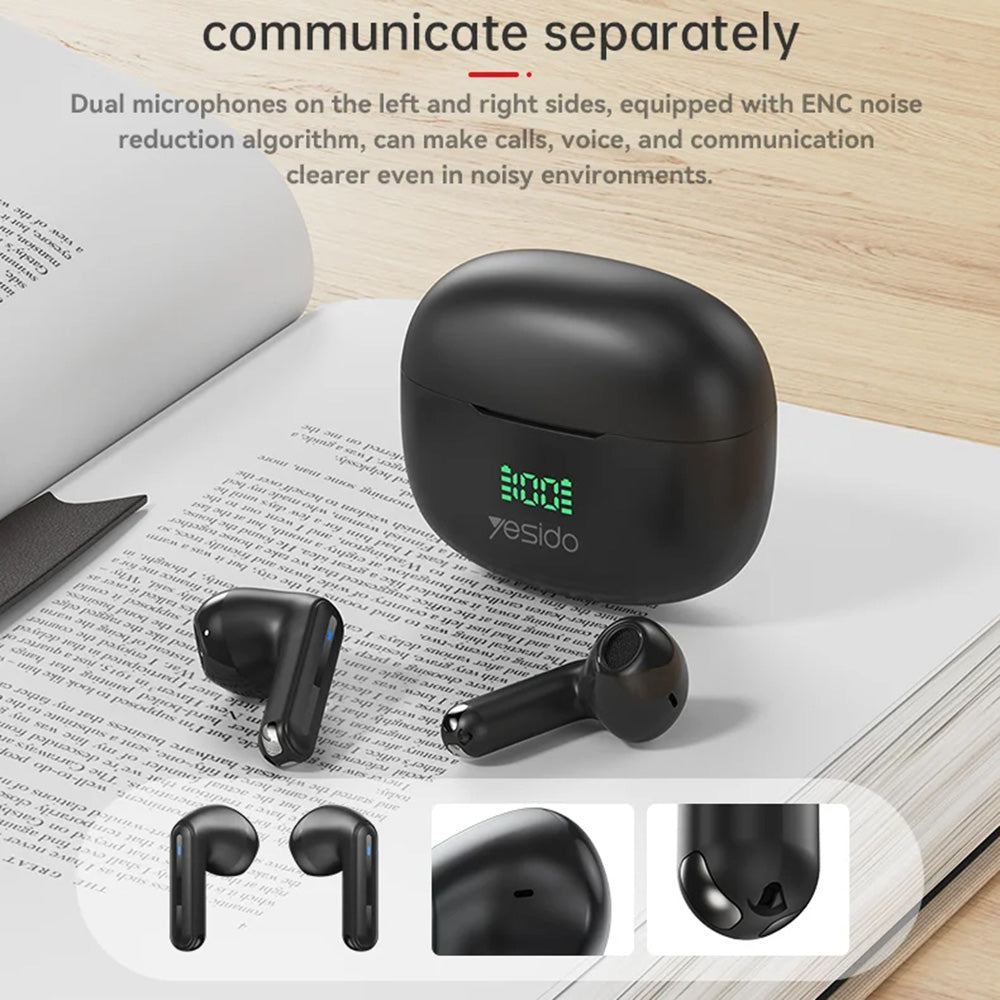 Handsfree Bluetooth Yesido TWS19, TWS, Zwart