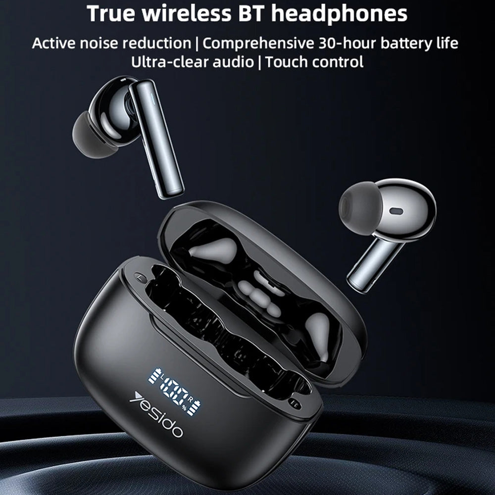 Handsfree Bluetooth Yesido TWS23, TWS, ANC, Zwart
