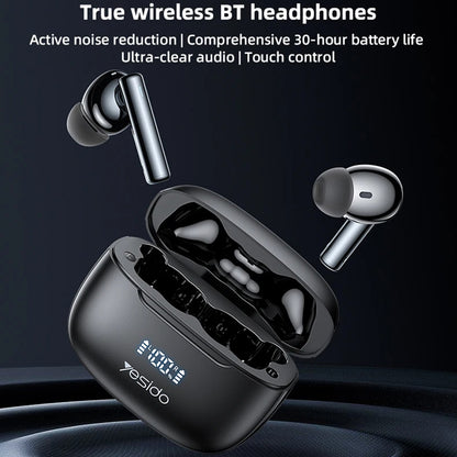 Handsfree Bluetooth Yesido TWS23, TWS, ANC, Zwart