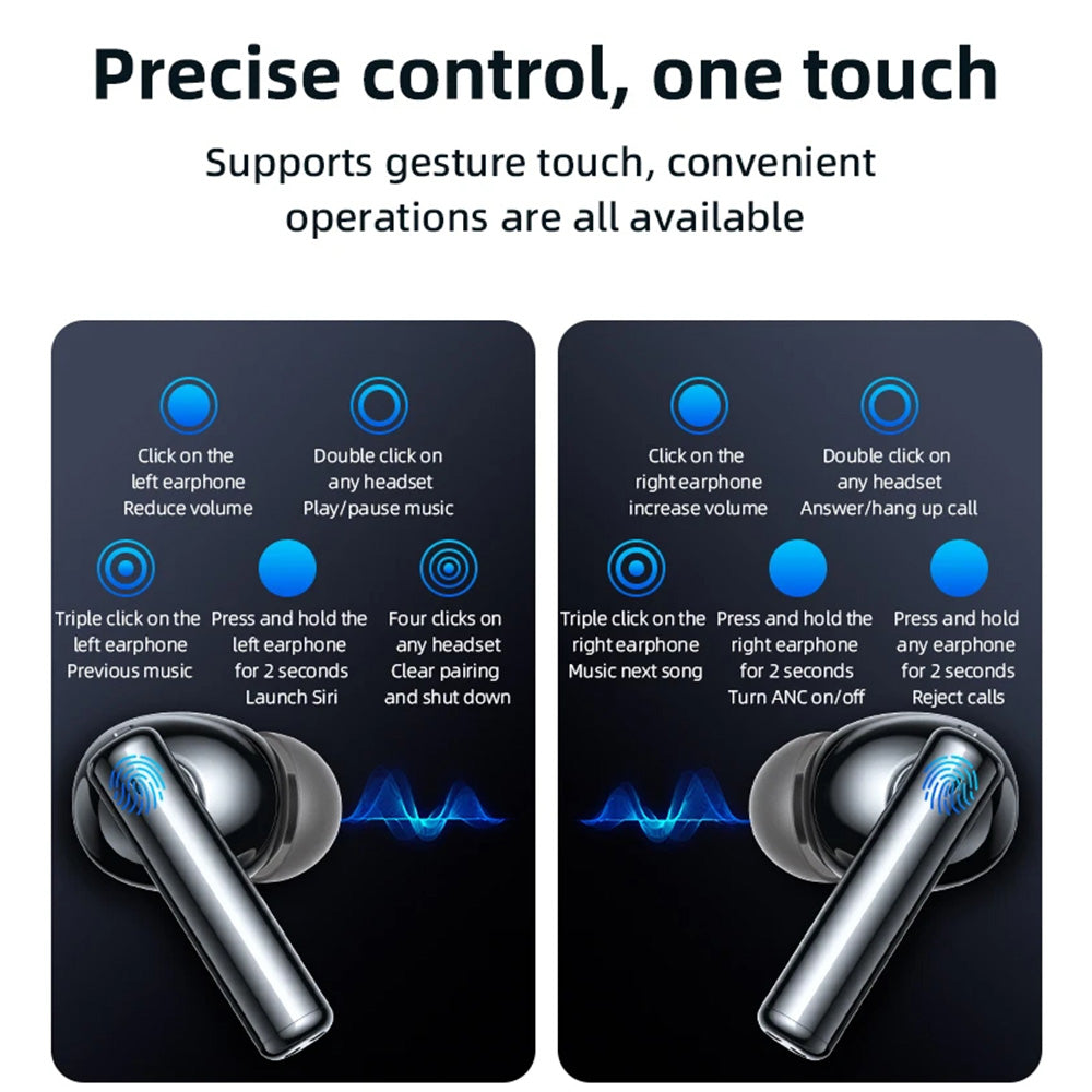 Handsfree Bluetooth Yesido TWS23, TWS, ANC, Zwart