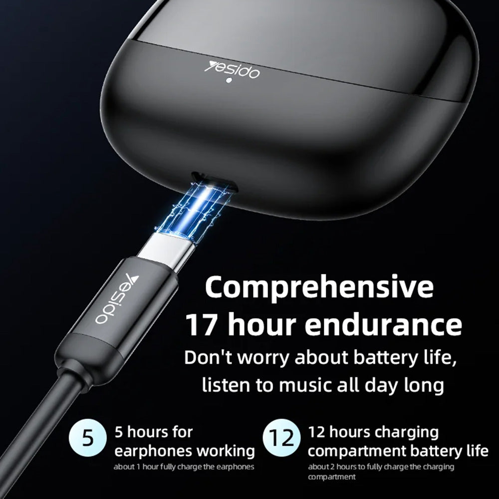 Handsfree Bluetooth Yesido TWS26, TWS, Zwart