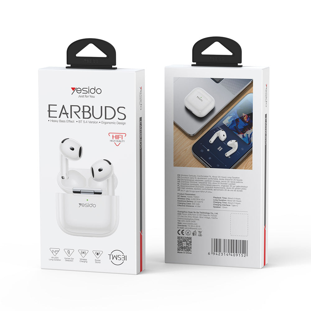 Handsfree Bluetooth Yesido TWS31, TWS, Wit