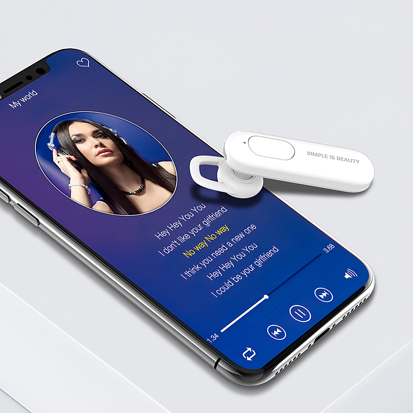 Handsfree Bluetooth XO Design BE4, MultiPoint, A2DP, Wit
