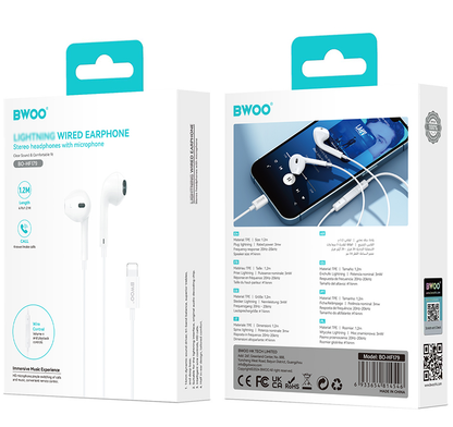Handsfree Lightning BWOO BO-HF179, Wit