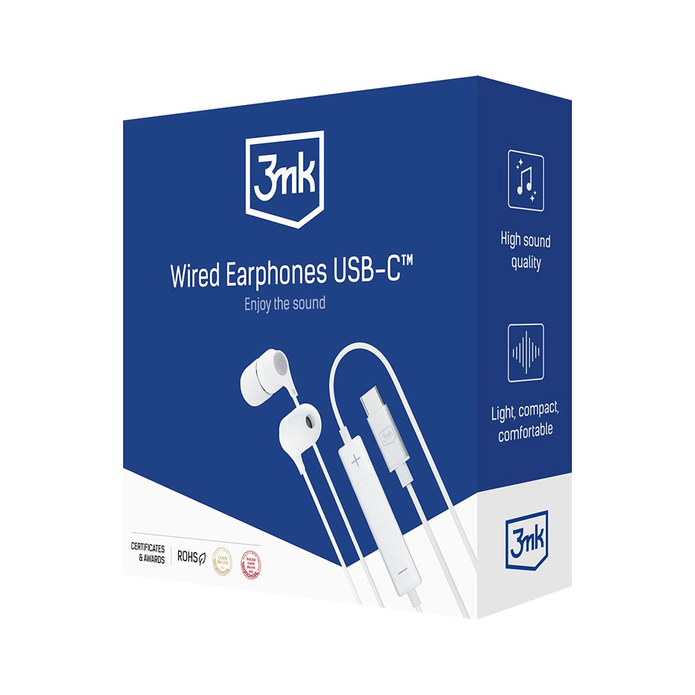 Handsfree USB-C 3MK, Wit 