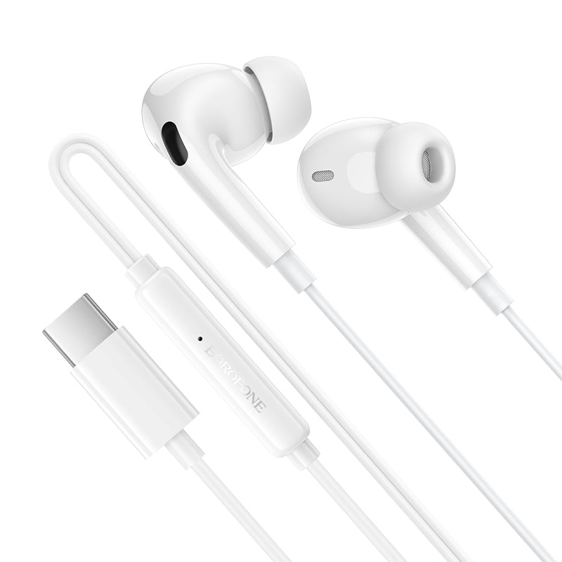 Handsfree USB-C Borofone BM100 Pro Fuente, Wit