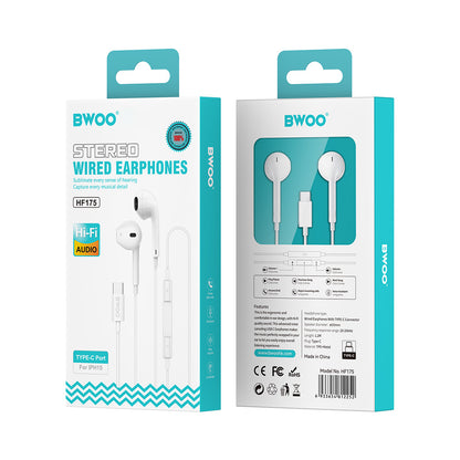 Handsfree USB-C BWOO HF175, Wit