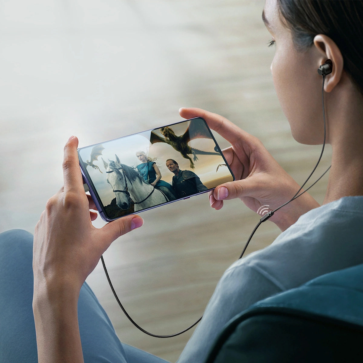 Handsfree USB-C Joyroom JR-EC06, Grijs