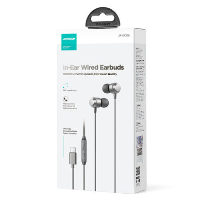 Handsfree USB-C Joyroom JR-EC06, Grijs