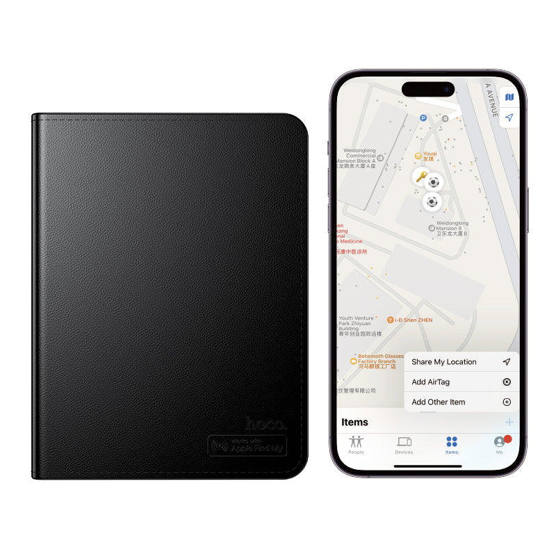 HOCO SmartTag Passport E91G voor iOS Series, Zwart