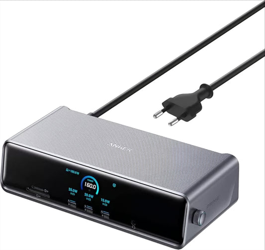 Anker Prime multifunctionele hub, 3 x USB-A - 4 x USB-C - 1 x Display Port - 2 x HDMI - 1 x 3,5 mm jack - 1 x RJ45 - 1 x SD - 1 x microSD, Grijs A83B33A1