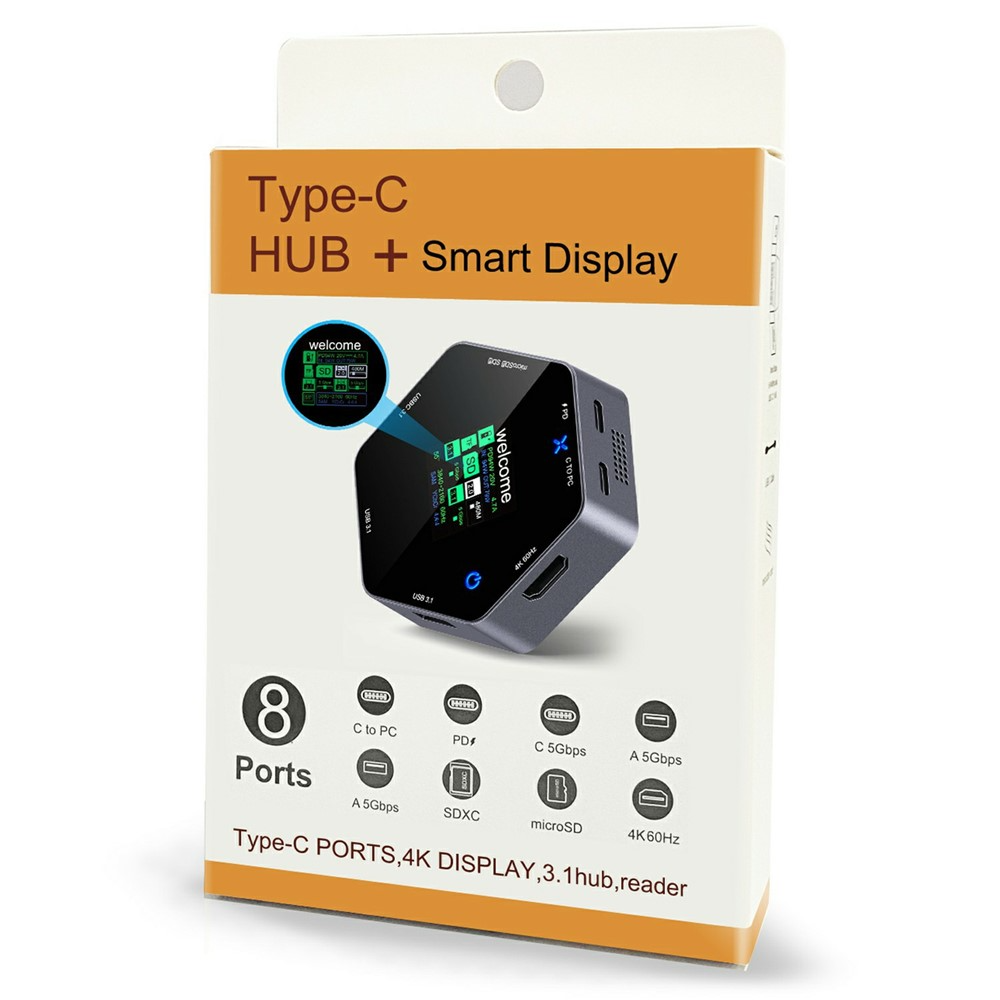 Multifunctionele Hub OEM YC-931, 8in1, Grijs
