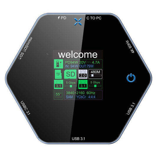 Multifunctionele Hub OEM YC-931, 8in1, Grijs