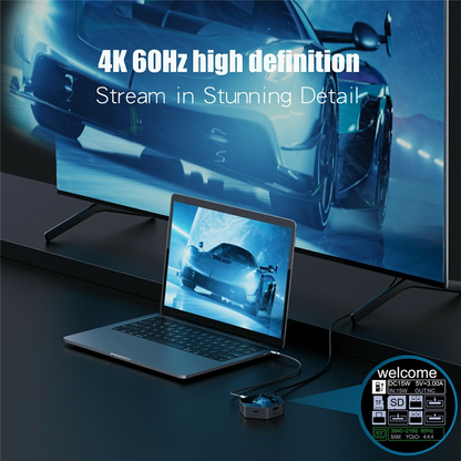 Multifunctionele Hub OEM YC-931, 8in1, Grijs