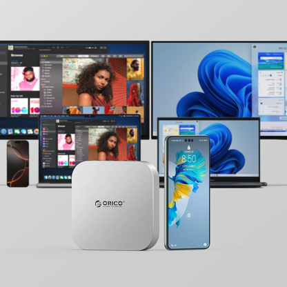 Orico MiniLink M49P multifunctionele hub voor Apple Mac Mini M4, 9-in-1, Zilver