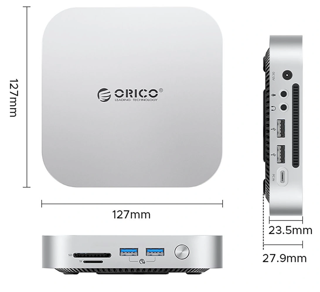 Orico MiniLink M49P multifunctionele hub voor Apple Mac Mini M4, 9-in-1, Zilver
