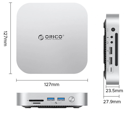 Orico MiniLink M49P multifunctionele hub voor Apple Mac Mini M4, 9-in-1, Zilver