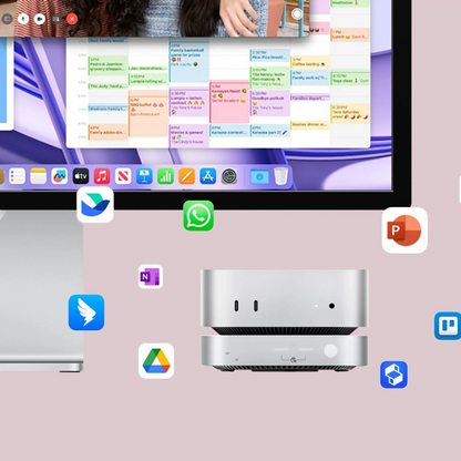 Orico MiniLink M49P multifunctionele hub voor Apple Mac Mini M4, 9-in-1, Zilver