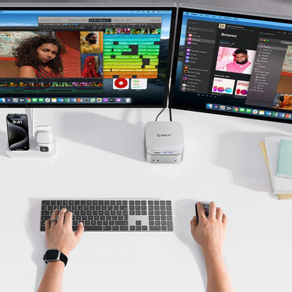 Orico MiniLink M49P multifunctionele hub voor Apple Mac Mini M4, 9-in-1, Zilver