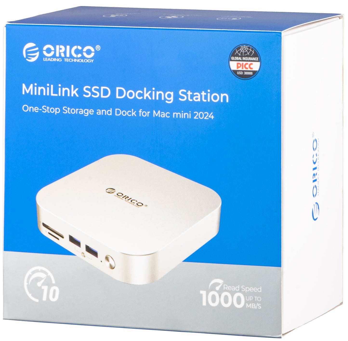 Multifunctionele Hub Orico MiniLink M48PR voor Apple Mac Mini M4, 9in1, Zilver