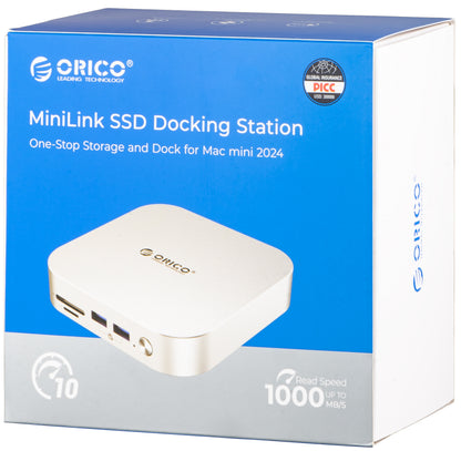 Multifunctionele Hub Orico MiniLink M48PR voor Apple Mac Mini M4, 9in1, Zilver