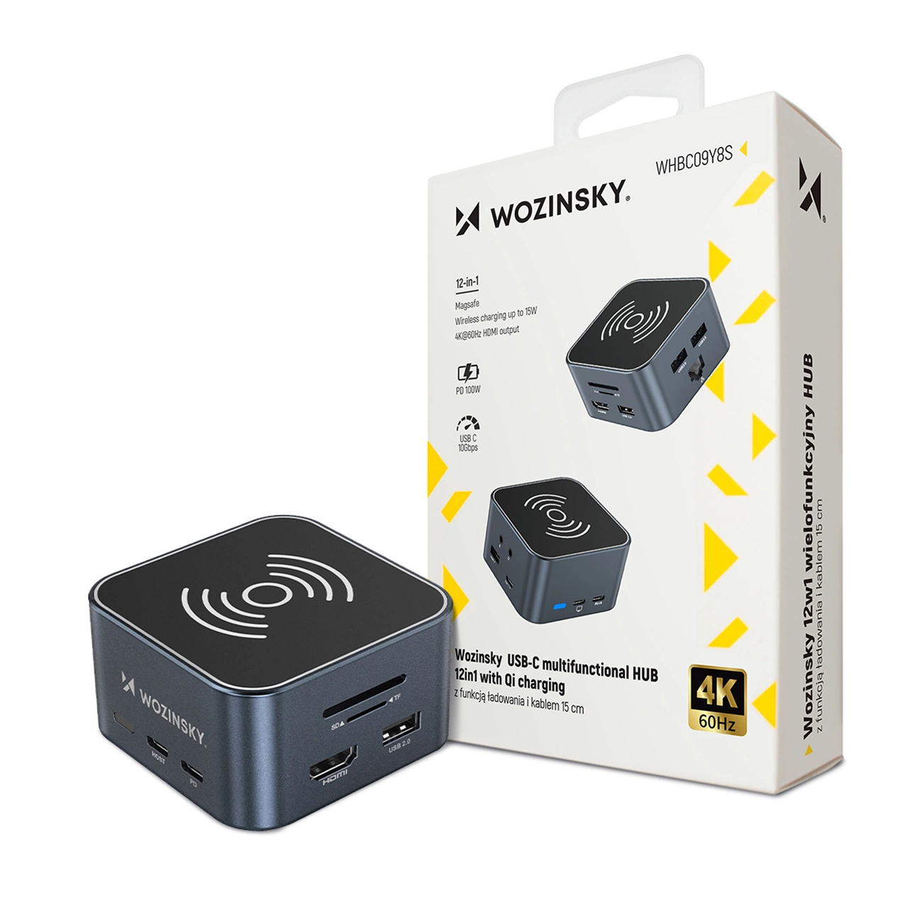 Multifunctionele Hub WZK WHBC09Y8S, 12in1, Gri