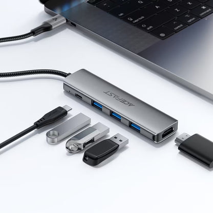 USB-C Hub Acefast J16, 5in1, Gri