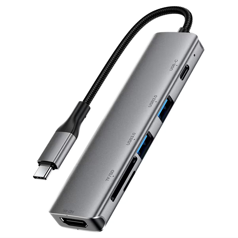 Acefast J18 USB-C Hub, 6-in-1, Gray