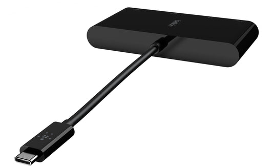 USB-C Hub Belkin Connect, 1 x USB-A 3.0 - 1 x HDMI - 1 x VGA - 1 x RJ45, Zwart AVC005btBK