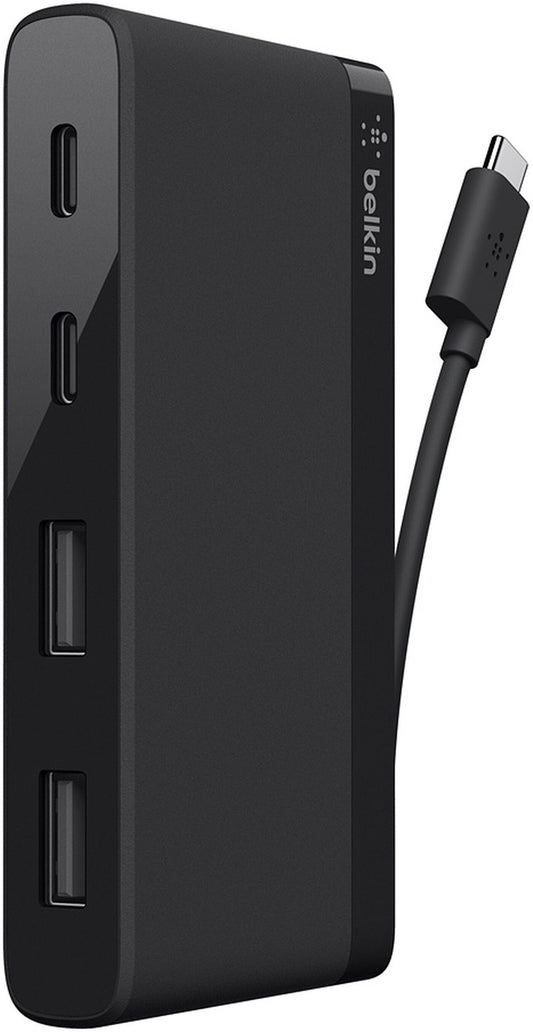 USB-C Hub Belkin Mini, 2 x USB-A 3.1 - 2 x USB-C, Zwart F4U090btBLK