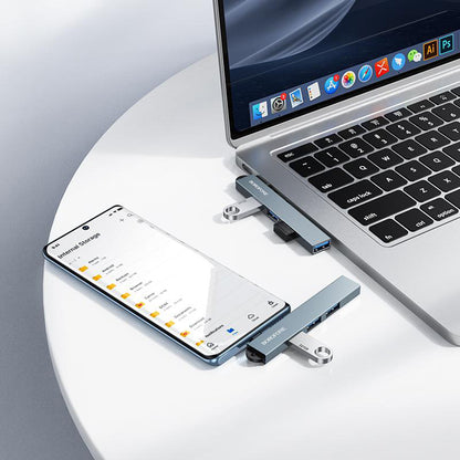 USB-C Hub Borofone FH1A, 4-in-1, Grijs