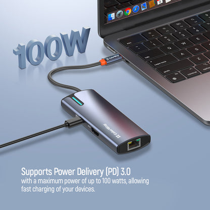 USB-C Hub ColorWay CW-HUB02, 6in1, Zilver