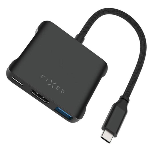 Hub USB-C Fixed Quadri, 5in1, Zwart